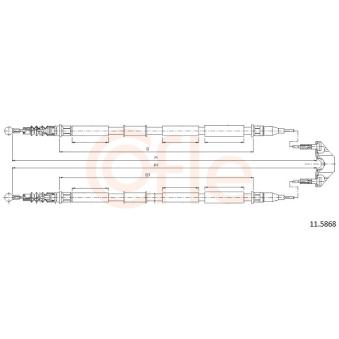 Tirette à câble, frein de stationnement COFLE 11.5868