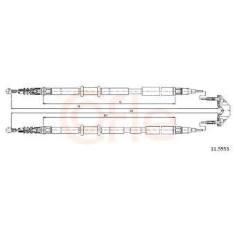 Tirette à câble, frein de stationnement COFLE 11.5953
