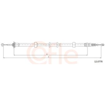 Tirette à câble, frein de stationnement COFLE 12.0770