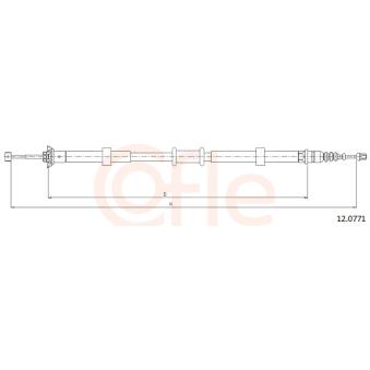 Tirette à câble, frein de stationnement COFLE 12.0771
