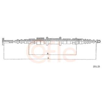 Tirette à câble, frein de stationnement COFLE 251.25