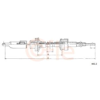 Tirette à câble, commande d'embrayage COFLE 442.2