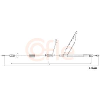 Tirette à câble, frein de stationnement COFLE 92.1.FD017