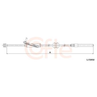 Tirette à câble, frein de stationnement COFLE 92.1.FD050