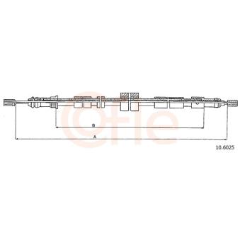 Tirette à câble, frein de stationnement COFLE 92.10.6025