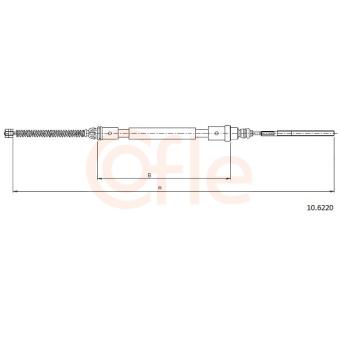 Tirette à câble, frein de stationnement COFLE 92.10.6220
