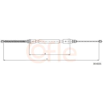 Tirette à câble, frein de stationnement COFLE 92.10.6221