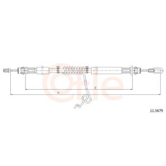 Tirette à câble, frein de stationnement COFLE 92.11.5679