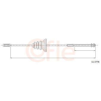 Tirette à câble, frein de stationnement COFLE 92.11.5776