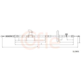 Tirette à câble, frein de stationnement COFLE 92.11.5831