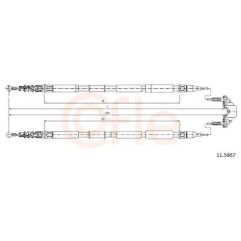 Tirette à câble, frein de stationnement COFLE 92.11.5867