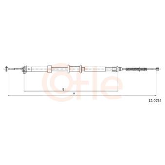 Tirette à câble, frein de stationnement COFLE 92.12.0764