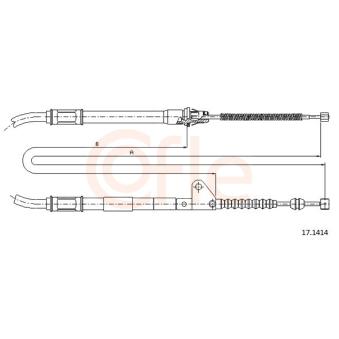Tirette à câble, frein de stationnement COFLE 92.17.1414