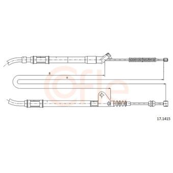 Tirette à câble, frein de stationnement COFLE 92.17.1415