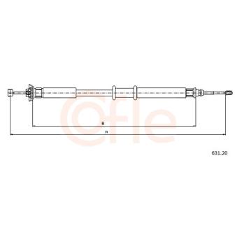 Tirette à câble, frein de stationnement COFLE 92.631.20
