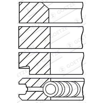 Jeu de segments de pistons GOETZE ENGINE 08-207500-00