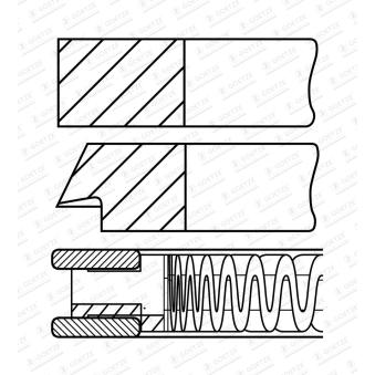 Jeu de segments de pistons GOETZE ENGINE 08-307500-00
