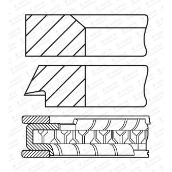 Jeu de segments de pistons GOETZE ENGINE 08-451604-00