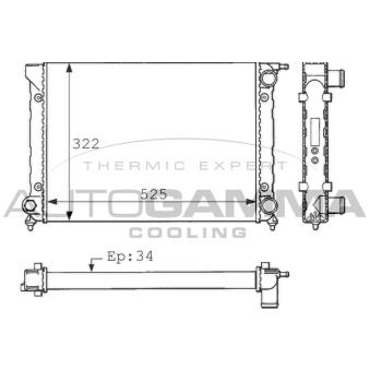 Radiateur, refroidissement du moteur AUTOGAMMA 100960