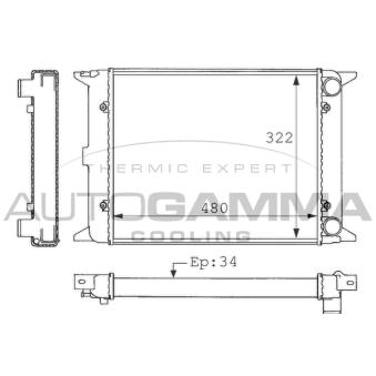 Radiateur, refroidissement du moteur AUTOGAMMA 101047