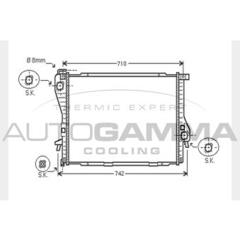 Radiateur, refroidissement du moteur AUTOGAMMA 104628