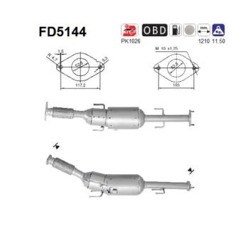 Filtre à particules / à suie, échappement AS