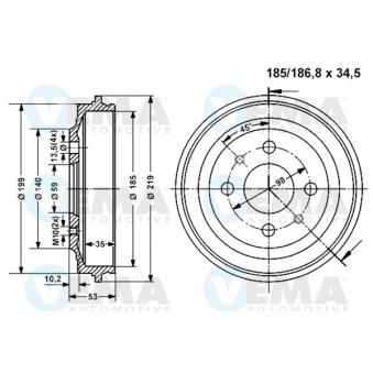 Tambour de frein VEMA 800825