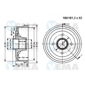 Tambour de frein VEMA 800834