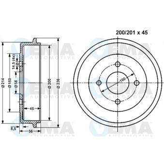 Tambour de frein VEMA 800961