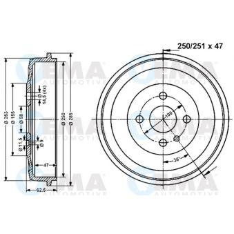 Tambour de frein VEMA 800969