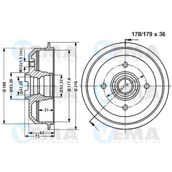 Tambour de frein VEMA 800970