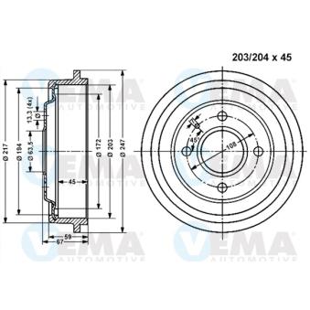 Tambour de frein VEMA 800991