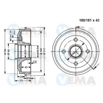 Tambour de frein VEMA 800998