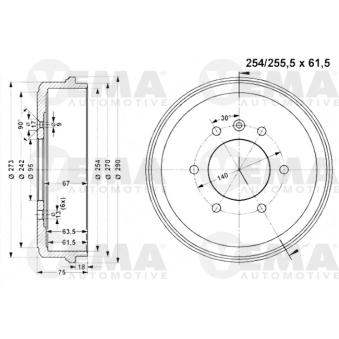 Tambour de frein VEMA 801168
