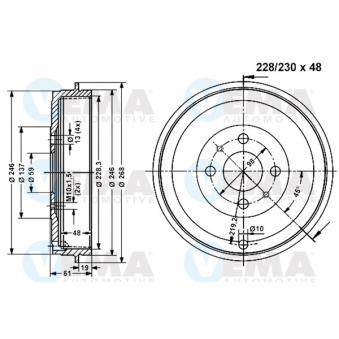Tambour de frein VEMA 801178