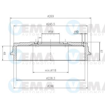 Tambour de frein VEMA 801502