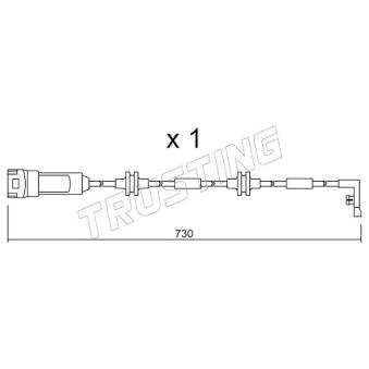 Contact d'avertissement, usure des plaquettes de frein TRUSTING