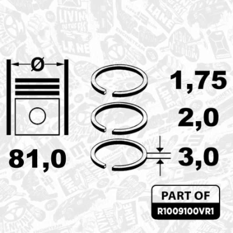 Jeu de segments de pistons ET ENGINETEAM R1009100VR1 - Visuel 3