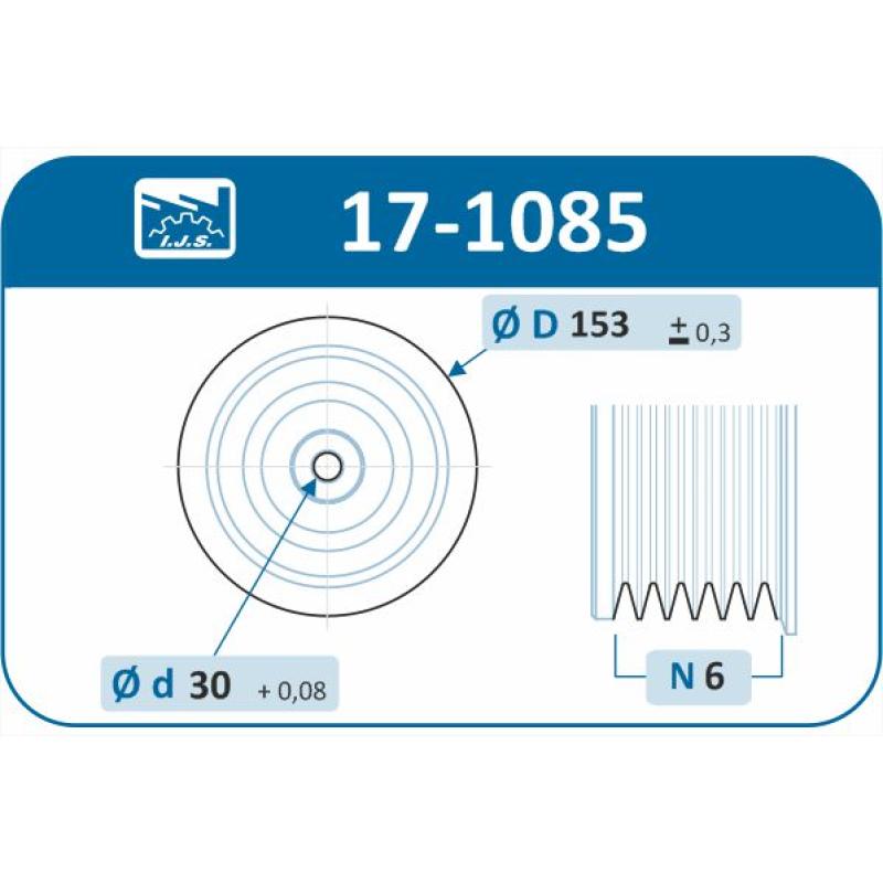 Poulie, vilebrequin IJS GROUP 17-1085 - Visuel 1