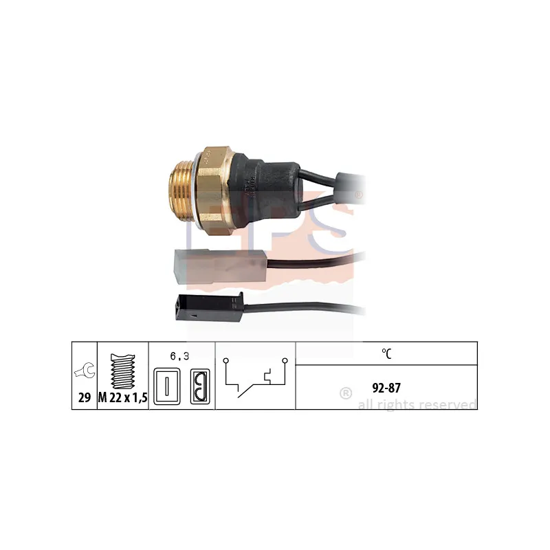 Interrupteur de température, ventilateur de radiateur EPS 1.850.001
