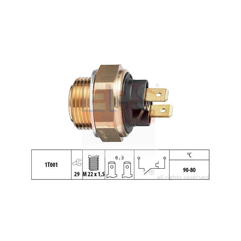 Interrupteur de température, ventilateur de radiateur EPS 1.850.002