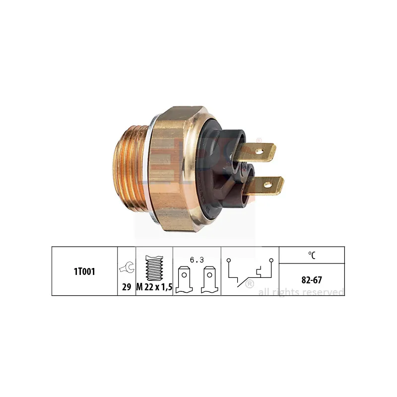 Interrupteur de température, ventilateur de radiateur EPS 1.850.004
