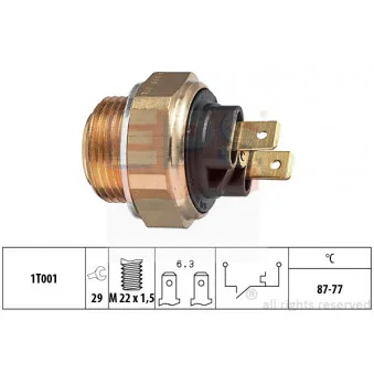 Interrupteur de température, ventilateur de radiateur EPS 1.850.007