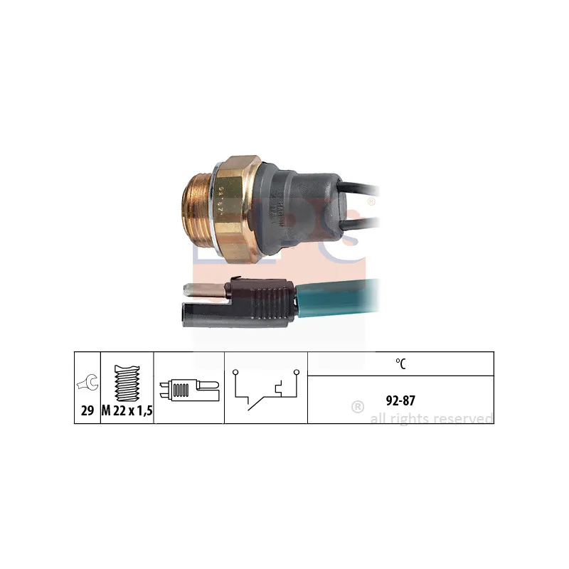 Interrupteur de température, ventilateur de radiateur EPS 1.850.009