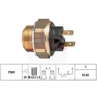 Interrupteur de température, ventilateur de radiateur EPS 1.850.016