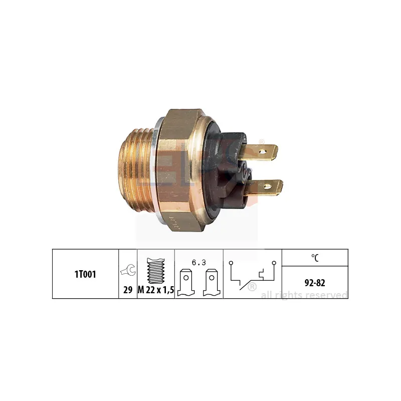 Interrupteur de température, ventilateur de radiateur EPS 1.850.016