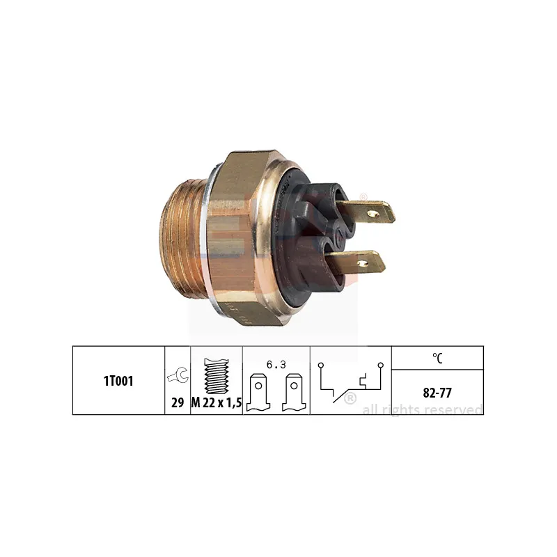 Interrupteur de température, ventilateur de radiateur EPS 1.850.030