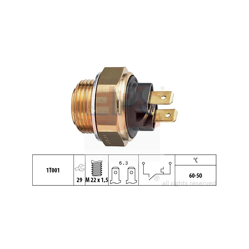 Interrupteur de température, ventilateur de radiateur EPS 1.850.034