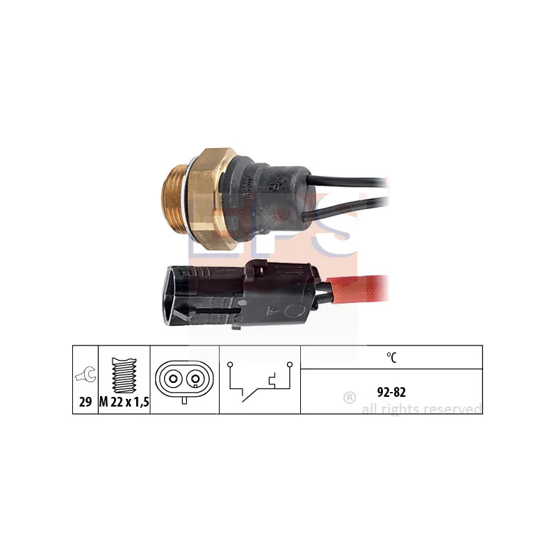 Interrupteur de température, ventilateur de radiateur EPS 1.850.045