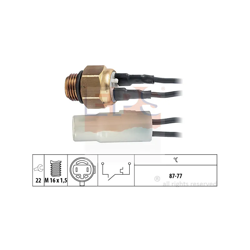 Interrupteur de température, ventilateur de radiateur EPS 1.850.053
